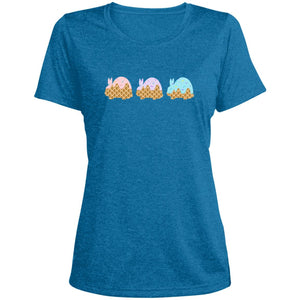 3 Scoops of Rabbit Ladies' Heather Scoop Neck Performance Tee