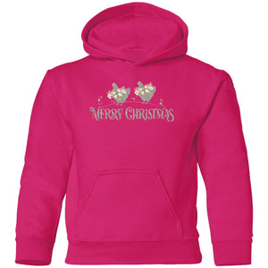 Merry Christmas Chickens Grey & Gold Youth Hoodie