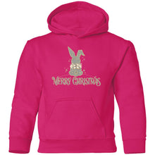 Merry Christmas Rabbit Grey & Gold Youth Hoodie