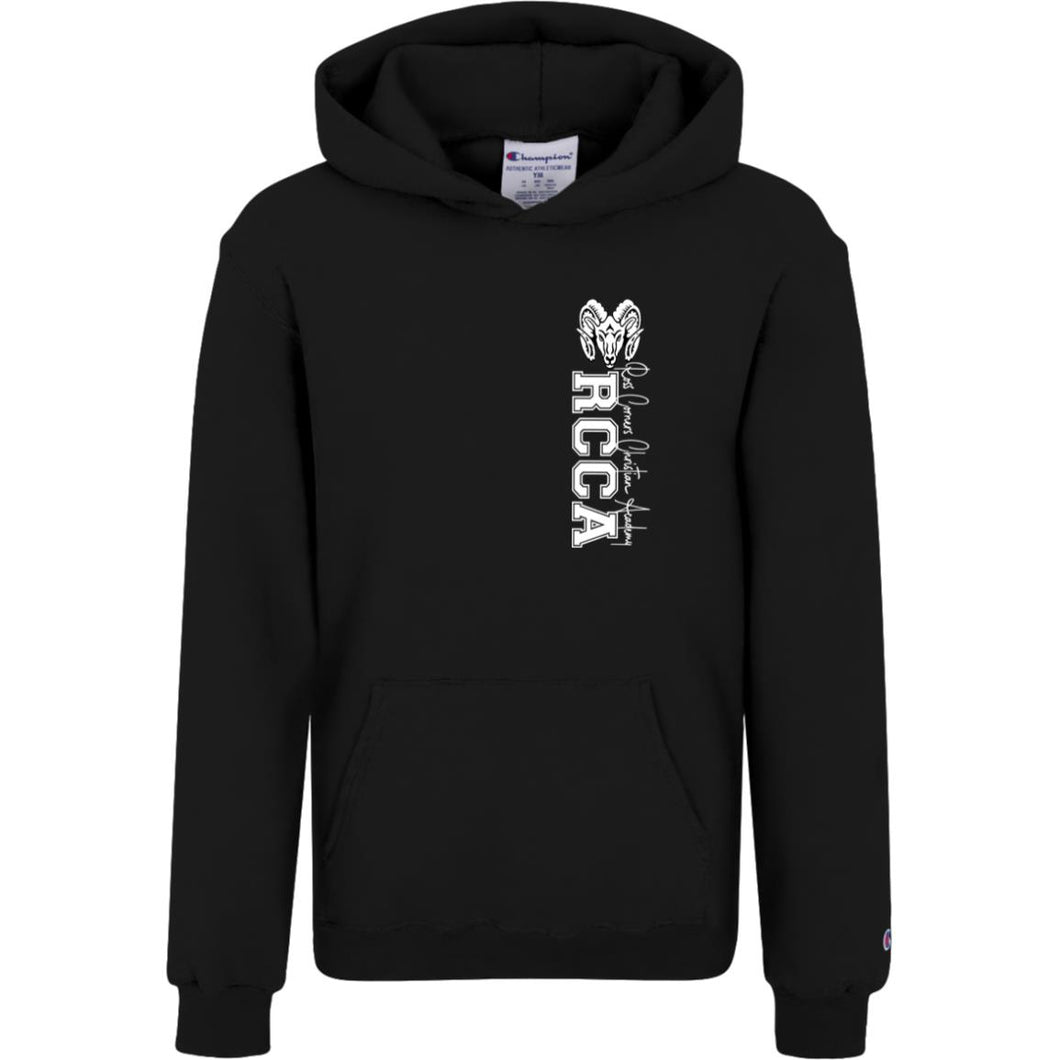 RCCA Youth Champion Brand Powerblend Hoodie Vertical Logo