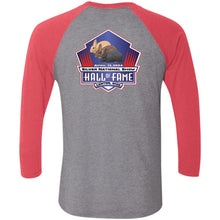 Silver Nationals 2024 Tri-Blend 3/4 Sleeve Raglan T-Shirt Chest and Full Back Design