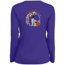 Merry Brit Christmas  Ladies' Moisture-Wicking Long Sleeve V-Neck Tee