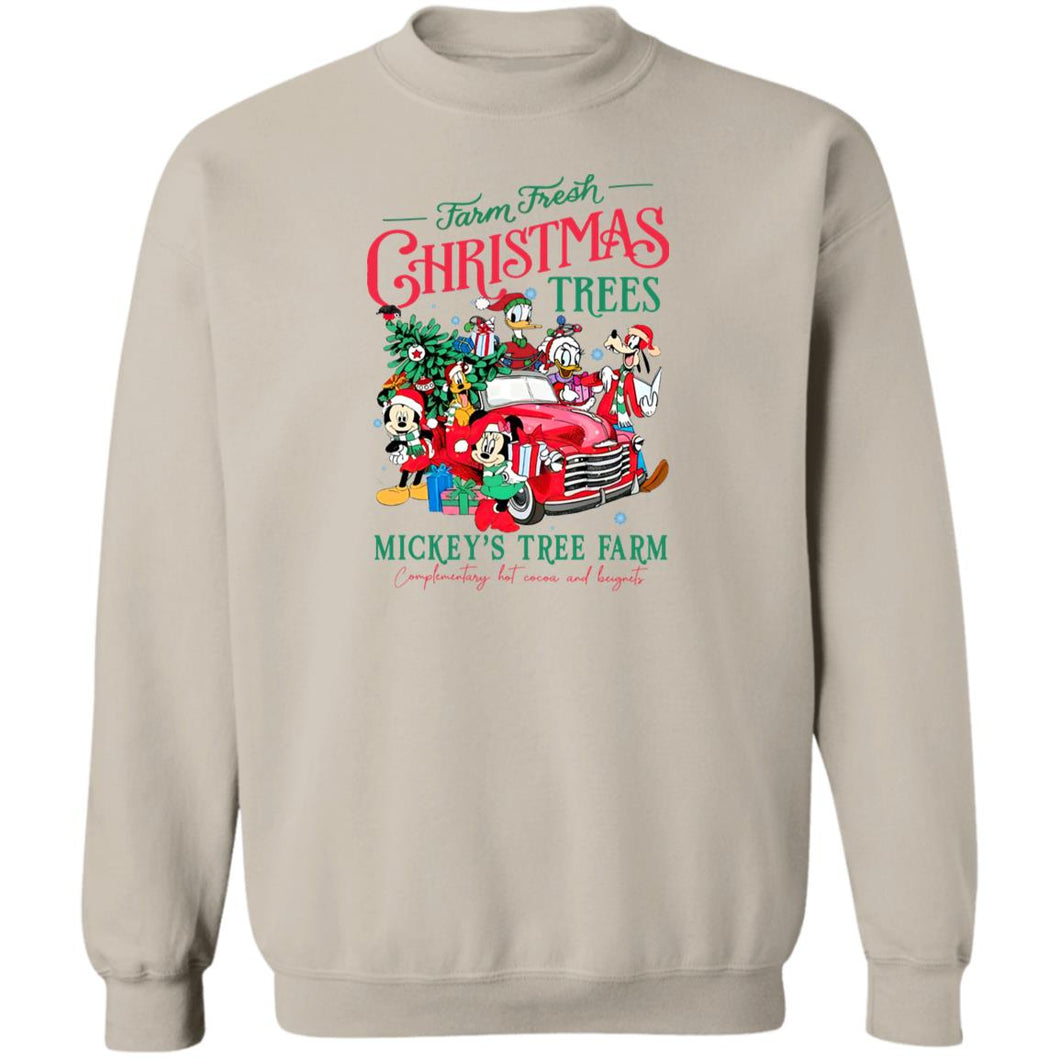 Mickey's Christmas Trees Adult Crewneck Pullover Sweatshirt