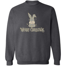 Merry Christmas Rabbit Grey & Gold Adult Crewneck