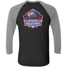 Silver Nationals 2024 Tri-Blend 3/4 Sleeve Raglan T-Shirt Chest and Full Back Design