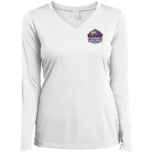 Silver Nationals 2024  Ladies’ Long Sleeve Performance V-Neck Tee Chest and Full Back Design