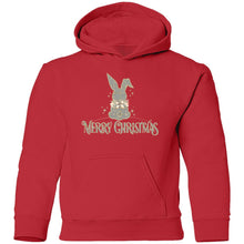 Merry Christmas Rabbit Grey & Gold Youth Hoodie