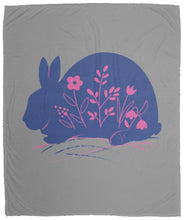 Rabbit & Flowers Cozy Plush Fleece Blanket - 50x60