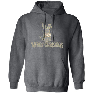 Merry Christmas Rabbit Grey & Gold Adult Hoodie