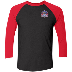 Silver Nationals 2024 Tri-Blend 3/4 Sleeve Raglan T-Shirt Chest and Full Back Design