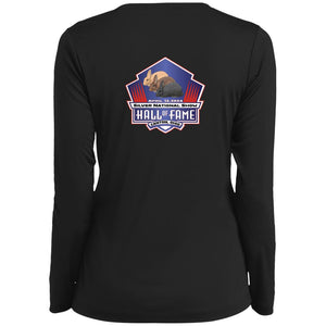 Silver Nationals 2024  Ladies’ Long Sleeve Performance V-Neck Tee Chest and Full Back Design