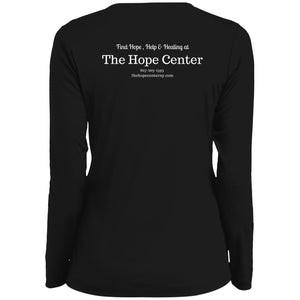 The Hope Center Ladies' Moisture-Wicking Long Sleeve V-Neck Tee