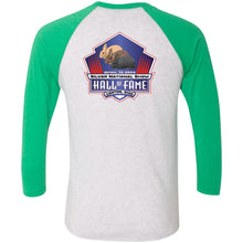 Silver Nationals 2024 Tri-Blend 3/4 Sleeve Raglan T-Shirt Chest and Full Back Design