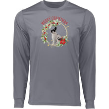 Merry Christmas Brit Adult Long Sleeve Moisture-Wicking Tee