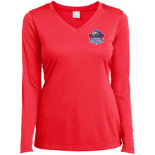 Silver Nationals 2024  Ladies’ Long Sleeve Performance V-Neck Tee Chest and Full Back Design