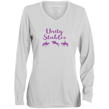 Unity Stables Ladies' Moisture-Wicking Long Sleeve V-Neck Tee