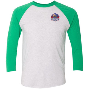 Silver Nationals 2024 Tri-Blend 3/4 Sleeve Raglan T-Shirt Chest and Full Back Design