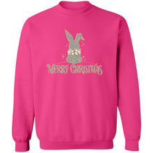 Merry Christmas Rabbit Grey & Gold Adult Crewneck