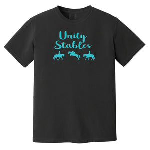 Unity Stables Teal print Adult Garment-Dyed T-Shirt