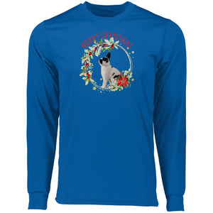 Merry Christmas Brit Adult Long Sleeve Moisture-Wicking Tee