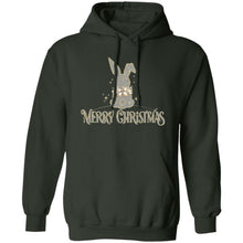 Merry Christmas Rabbit Grey & Gold Adult Hoodie