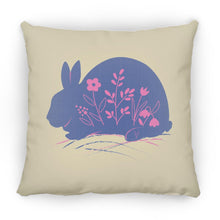 Pink Flowers Rabbit Large Square Pillow