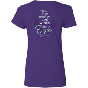 Eagles wings Ladies' 5.3 oz. V-Neck T-Shirt