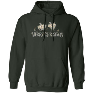 Merry Christmas Chickens Grey & Gold Adult Hoodie