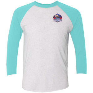 Silver Nationals 2024 Tri-Blend 3/4 Sleeve Raglan T-Shirt Chest and Full Back Design