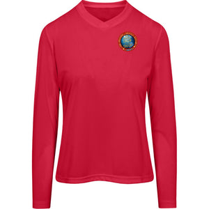 NJWRC 24 Convention Edition Women's Polyester Long Sleeve, V-neck Tee