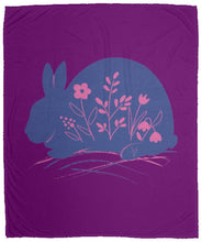 Rabbit & Flowers Cozy Plush Fleece Blanket - 50x60