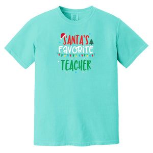 Santa's Fav Teacher Heavyweight Garment-Dyed T-Shirt