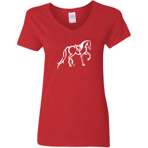 Arabian Hunter White Ink Ladies' 5.3 oz. V-Neck T-Shirt