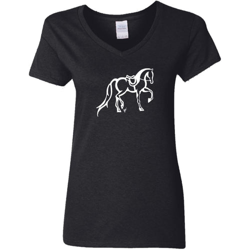 Arabian Hunter White Ink Ladies' 5.3 oz. V-Neck T-Shirt