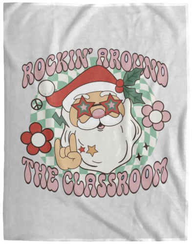 Rockin Around The Classroom Cozy Plush Fleece Blanket - 60x80