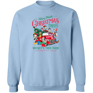 Mickey's Christmas Trees Adult Crewneck Pullover Sweatshirt