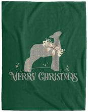 Merry Christmas Market Lamb Grey & Gold Cozy Plush Fleece Blanket - 60x80