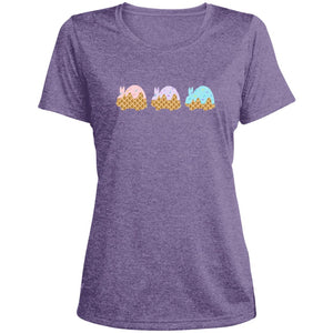 3 Scoops of Rabbit Ladies' Heather Scoop Neck Performance Tee