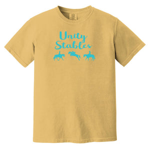 Unity Stables Teal print Adult Garment-Dyed T-Shirt