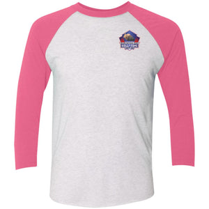 Silver Nationals 2024 Tri-Blend 3/4 Sleeve Raglan T-Shirt Chest and Full Back Design