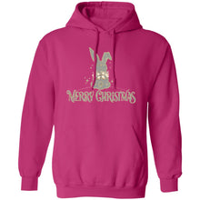 Merry Christmas Rabbit Grey & Gold Adult Hoodie