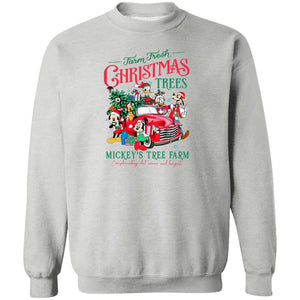 Mickey's Christmas Trees Adult Crewneck Pullover Sweatshirt