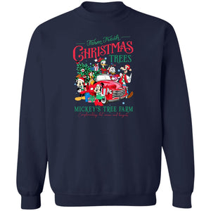 Mickey's Christmas Trees Adult Crewneck Pullover Sweatshirt