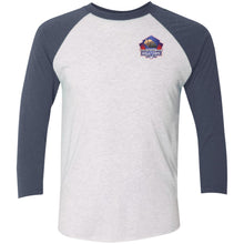 Silver Nationals 2024 Tri-Blend 3/4 Sleeve Raglan T-Shirt Chest and Full Back Design