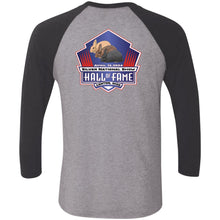 Silver Nationals 2024 Tri-Blend 3/4 Sleeve Raglan T-Shirt Chest and Full Back Design