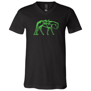 Western Stock Horse Unisex Jersey SS V-Neck T-Shirt