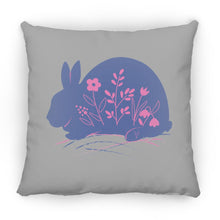 Pink Flowers Rabbit Large Square Pillow