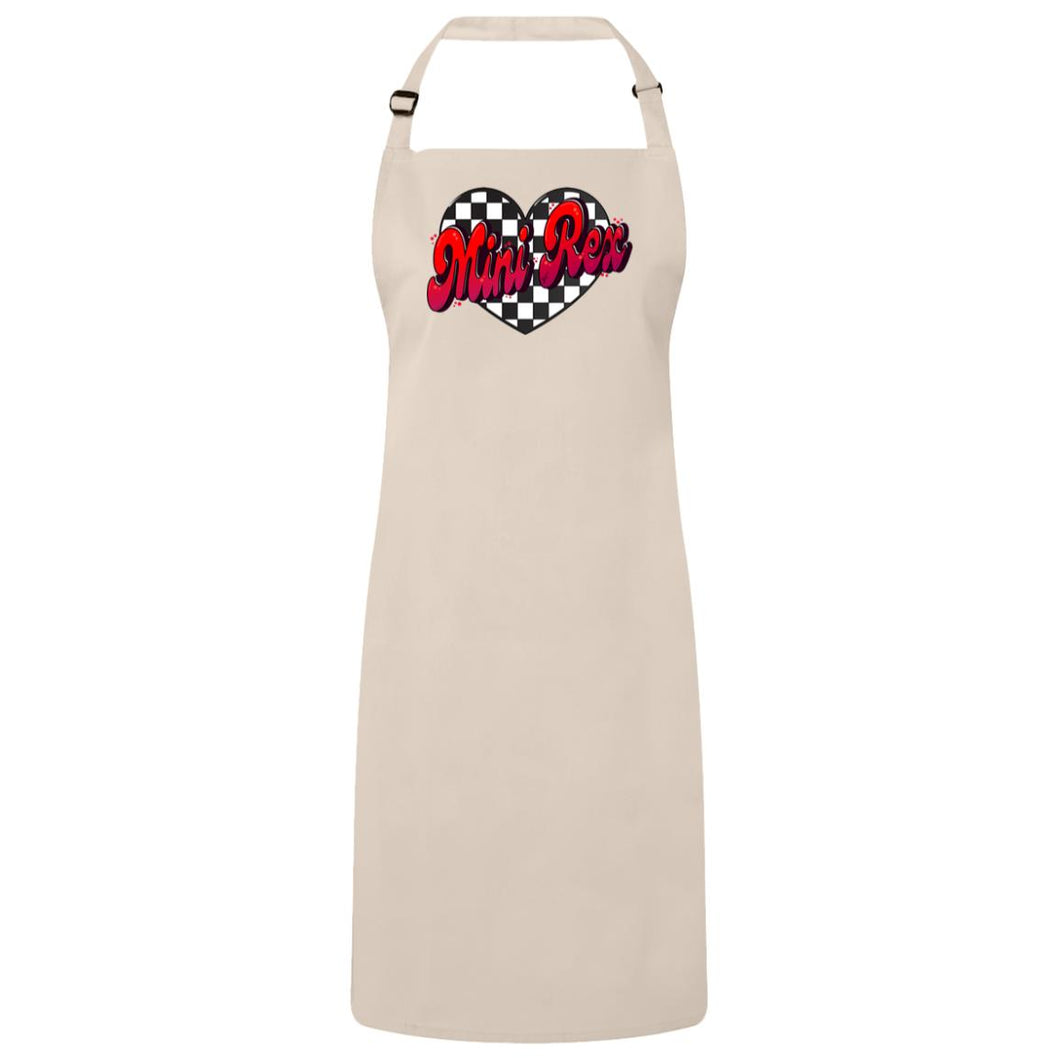 Mini Rex Checkered Heart Sustainable Unisex Bib Apron