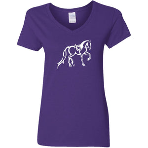 Arabian Hunter White Ink Ladies' 5.3 oz. V-Neck T-Shirt