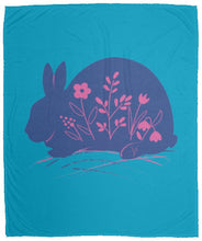 Rabbit & Flowers Cozy Plush Fleece Blanket - 50x60